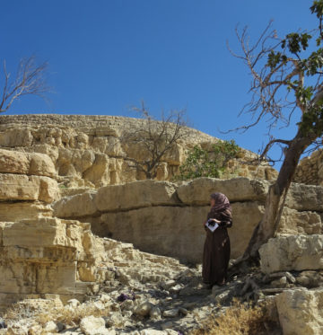 Environmental Engineer from Wadi Musa at al-Tahouna mill site, Wadi Musa (photo by E. Addison)