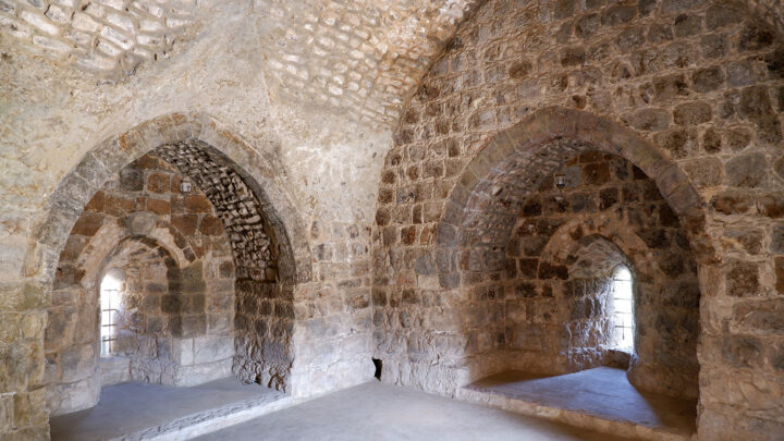 Interior of Qasr Shabeeb, an Ottoman hajj fort located in Zarqa