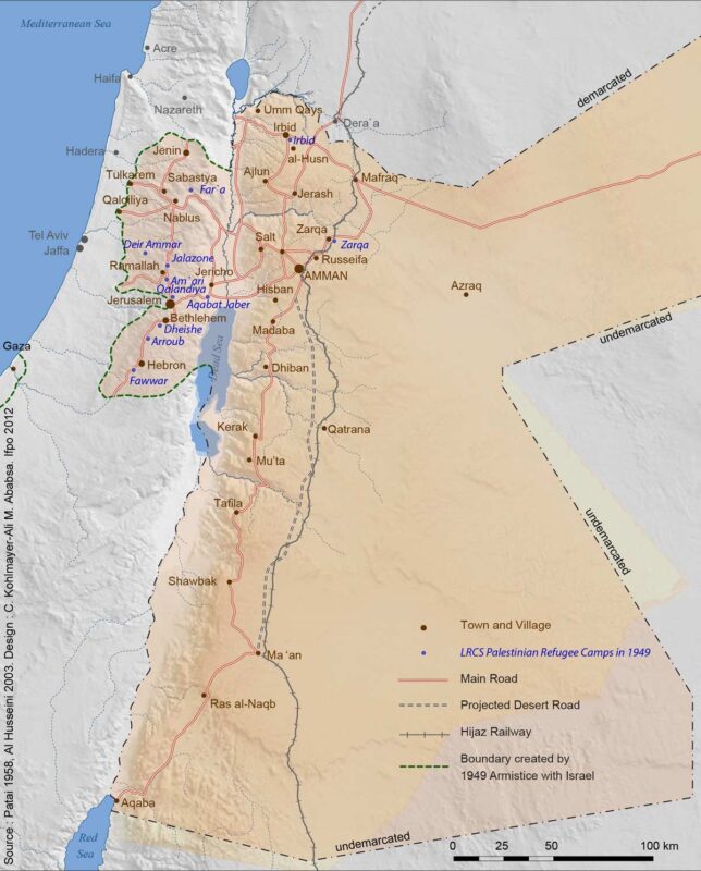 Map by Kohlmayer-Ali and Ababsa, in M. Ababsa (Ifpo, 2013), Atlas of Jordan, Fig. V.14