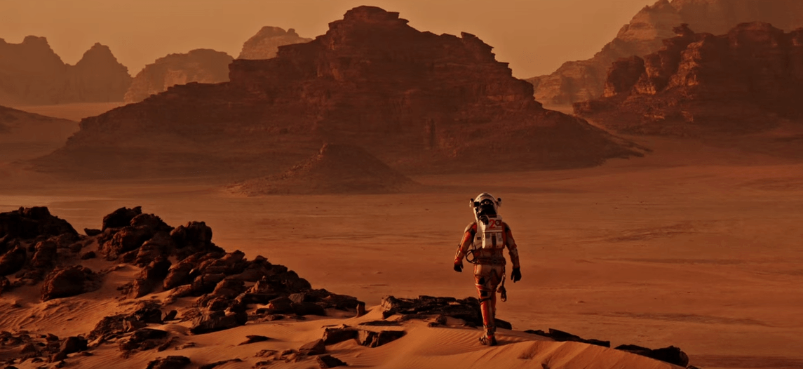  Screenshot from the 2015 film "The Martian" featuring vistas from Wadi Rum in Jordan (20th Century Fox)