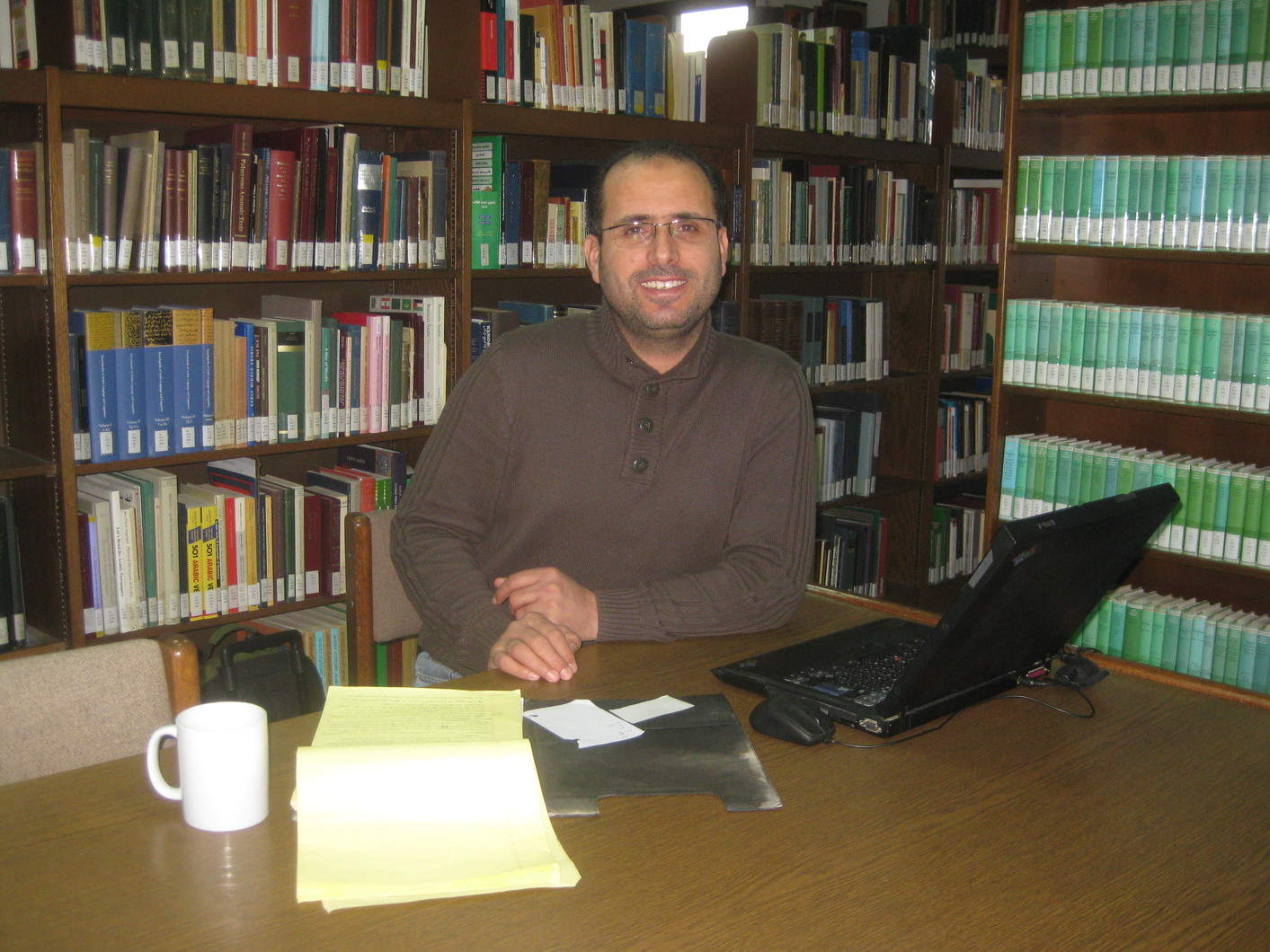 A fixture of ACOR and the ACOR Library through the years, Jordanian archaeologist Zakariya Na’imat is now working to complete a Ph.D. in Islamic Archaeology at the University of Bonn. Photo by Barbara Porter.